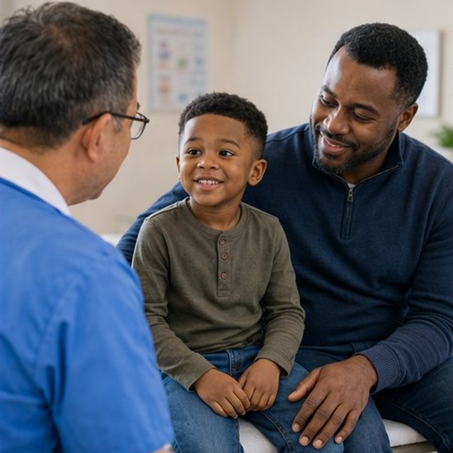 Doctor with a young child